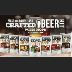 Crafted beer kit with hops