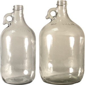 Clear glass jugs