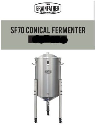 Grainfather sf 70 conical fermenter